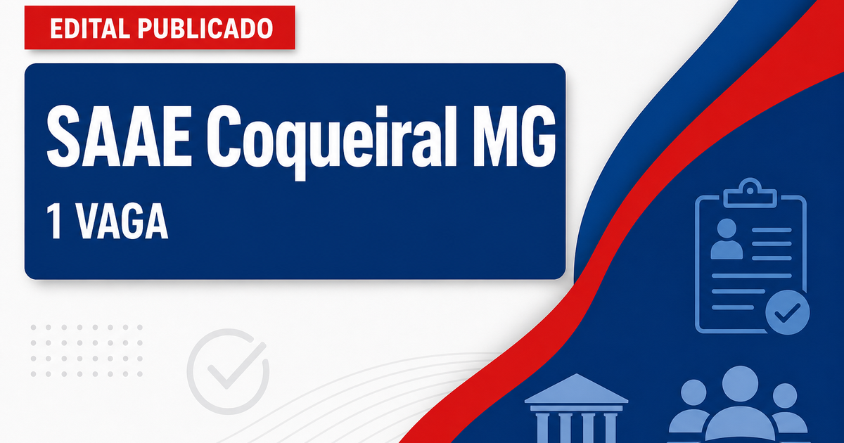 Processo seletivo SAAE Coqueiral MG abre 1 vaga para operador de ETA - Serviço Autônomo de Água e Esgoto