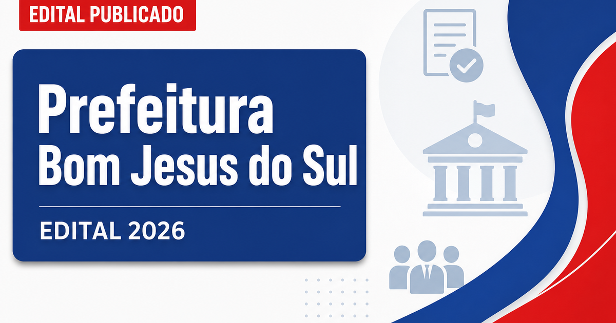 Prefeitura de Bom Jesus do Sul PR abre processo seletivo para Saúde - Prefeitura de Bom Jesus do Sul
