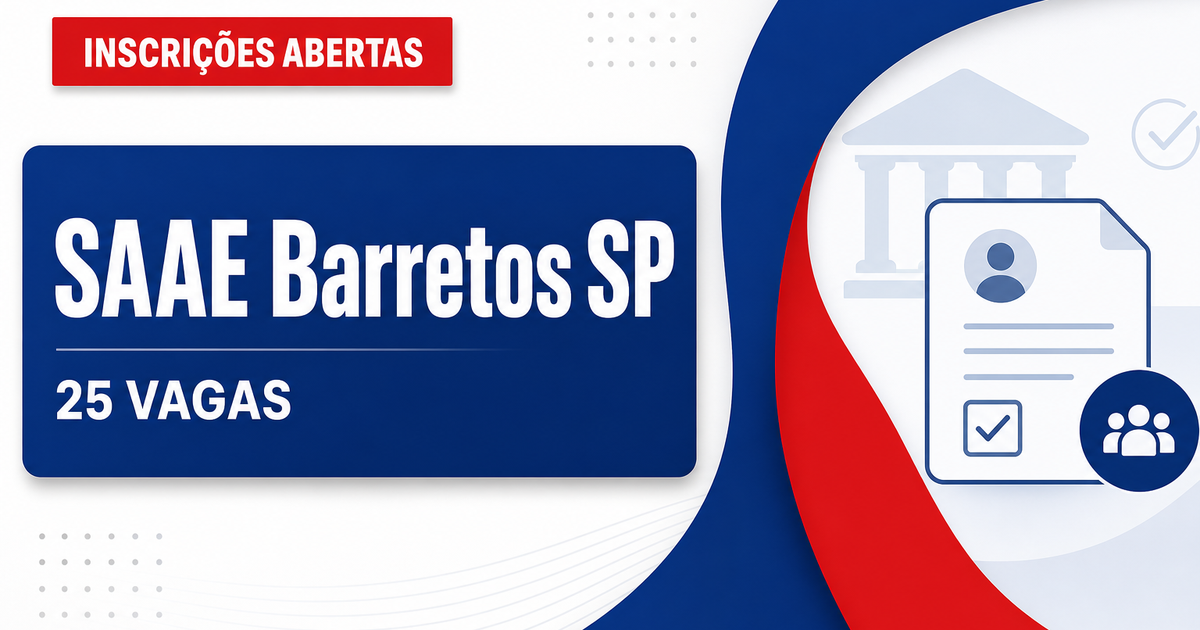 Concurso do SAAE de Barretos SP encerra hoje inscrição para 25 vagas - Serviço Autônomo de Água e Esgoto