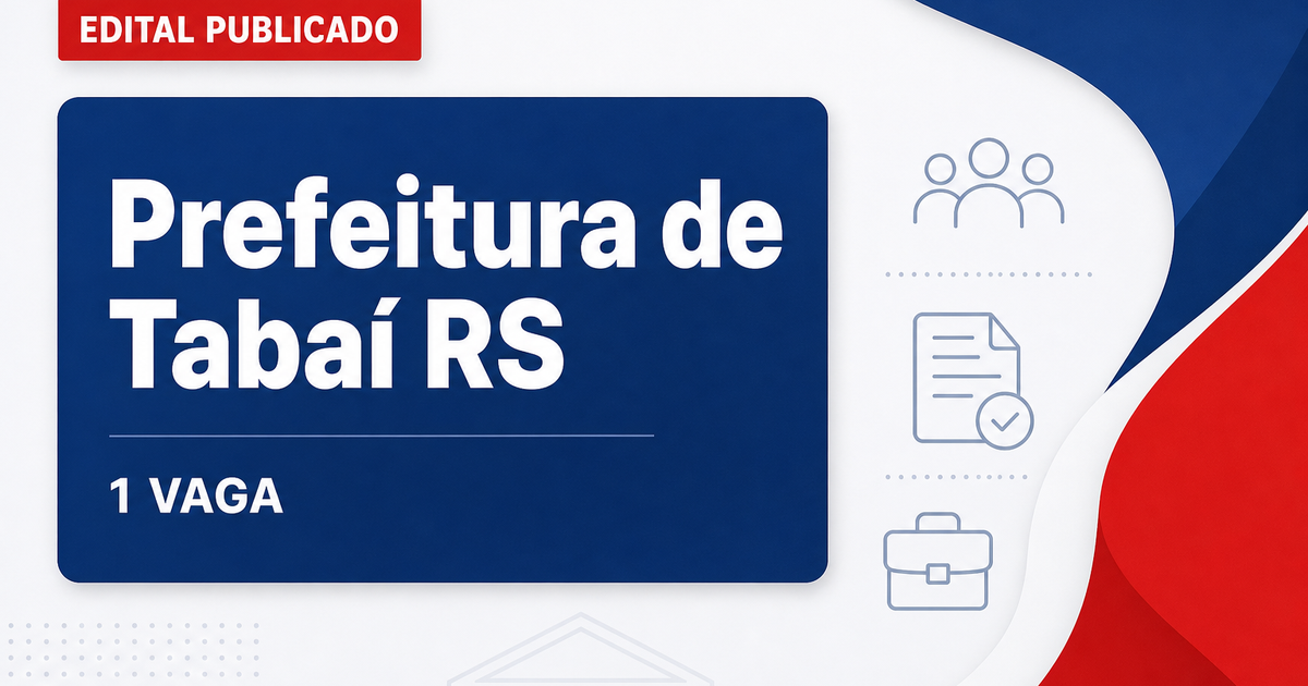 Prefeitura de Tabaí RS abre processo seletivo para professor com 1 vaga - Prefeitura de Tabaí