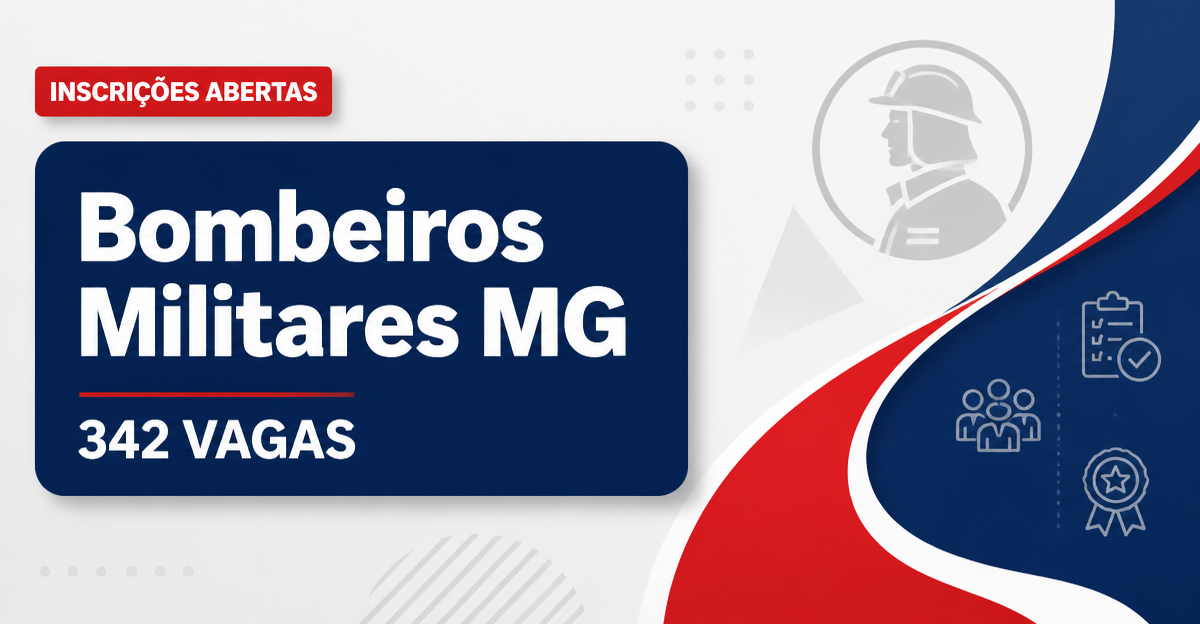 Concurso Bombeiros MG abre 342 vagas; veja salários e benefícios! - Corpo de Bombeiros Militar de Minas Gerais