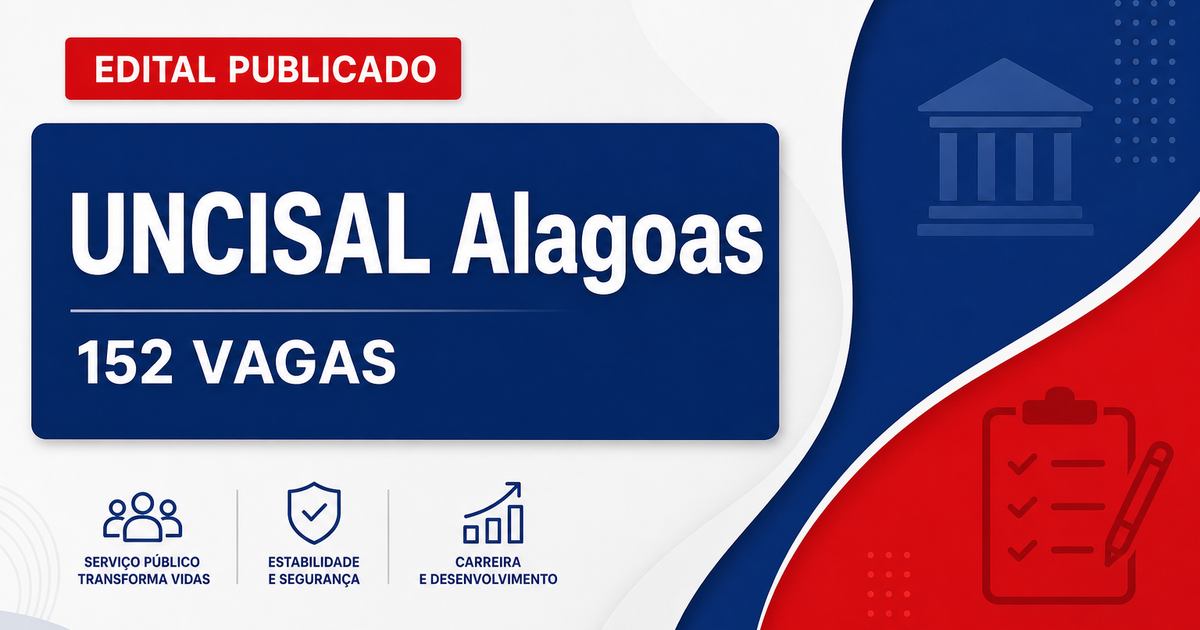 Concurso Alagoas: sai edital com 152 vagas para a Uncisal - Universidade de Ciencias da Saude de Alagoas