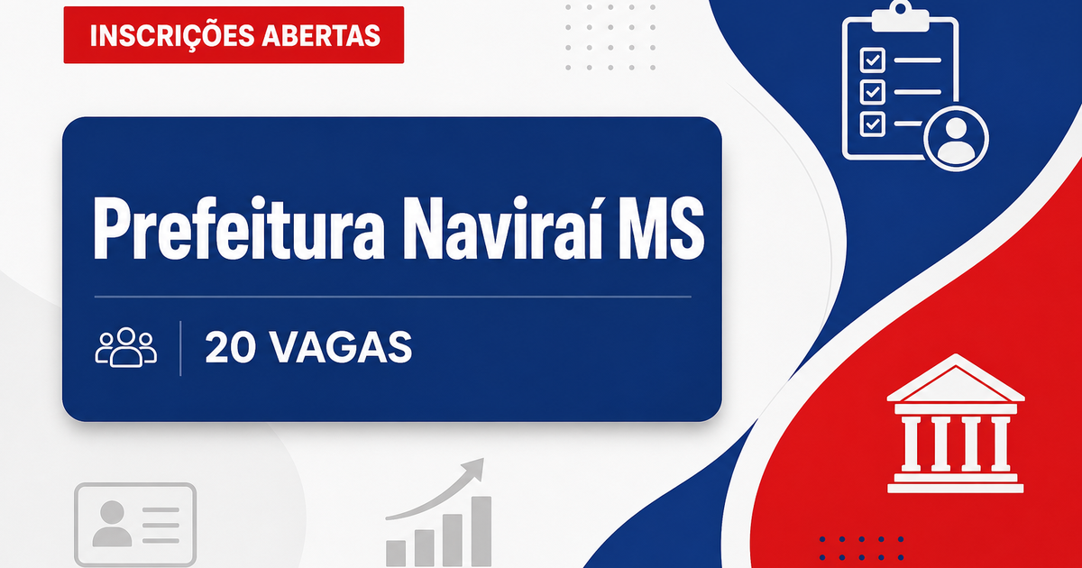 Prefeitura de Naviraí: Prefeitura de Naviraí - MS abre seleção para Operador de Serviços Públicos - Prefeitura de Naviraí