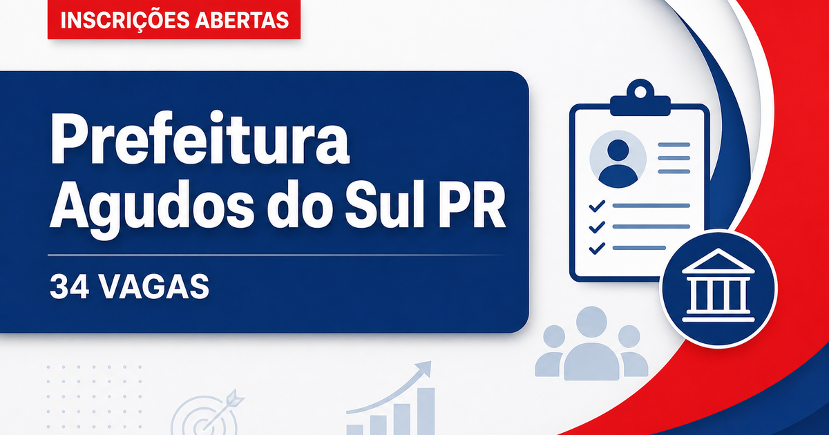 Prefeitura de Agudos do Sul: Prefeitura de Agudos do Sul - PR abre processo seletivo para diversos cargos - Prefeitura de Agudos do Sul