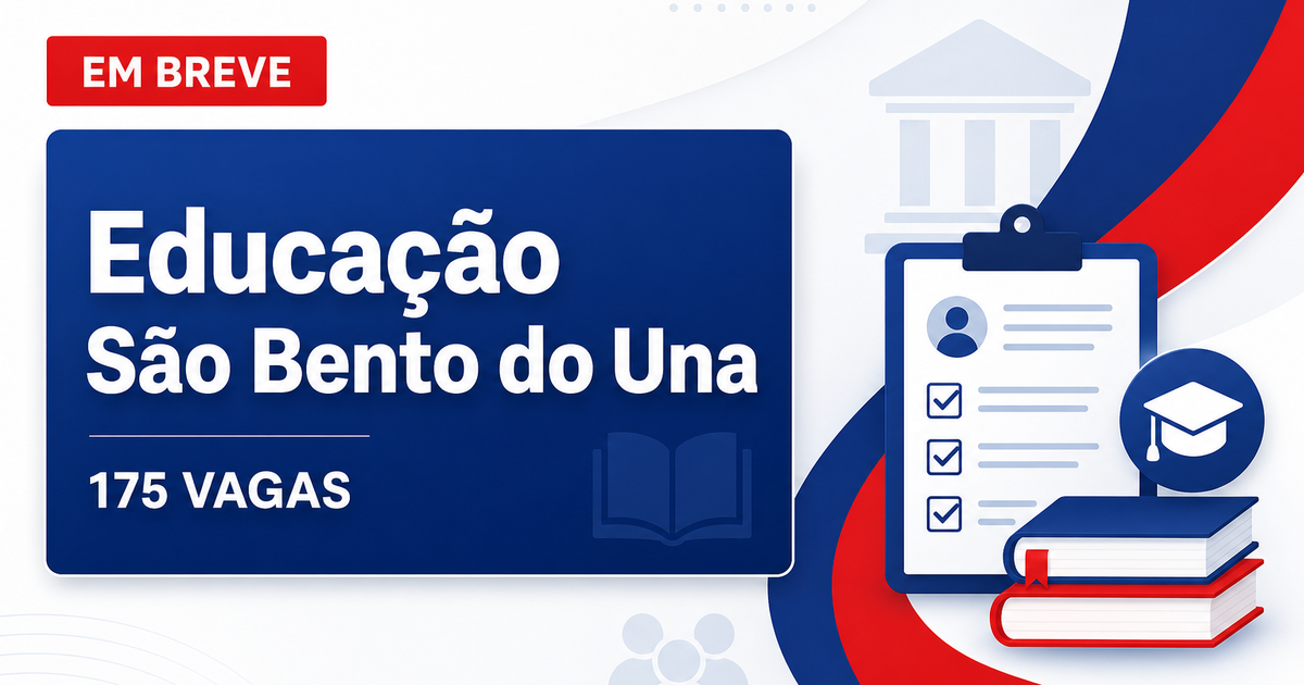 Concurso Secretaria de Educação São Bento do Una PE com 175 vagas abertas - Secretaria de Educação