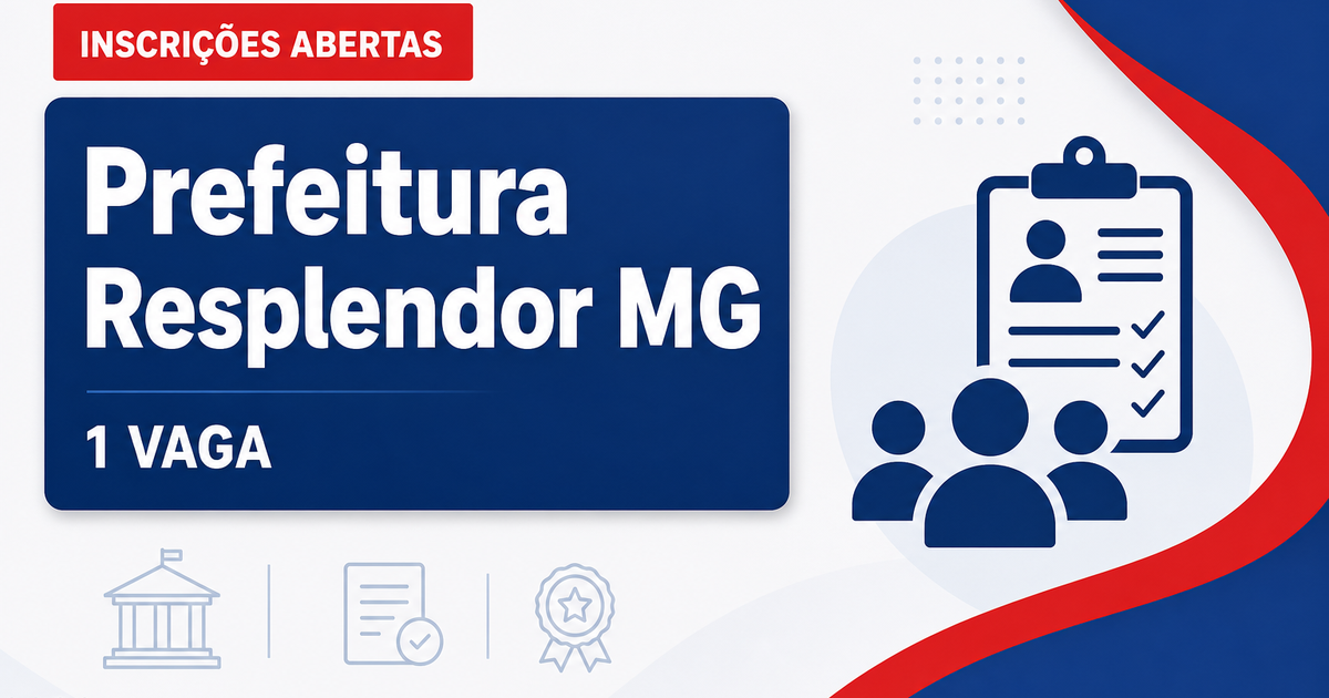 Prefeitura de Resplendor MG abre processo seletivo para 1 vaga de operador - Prefeitura de Resplendor