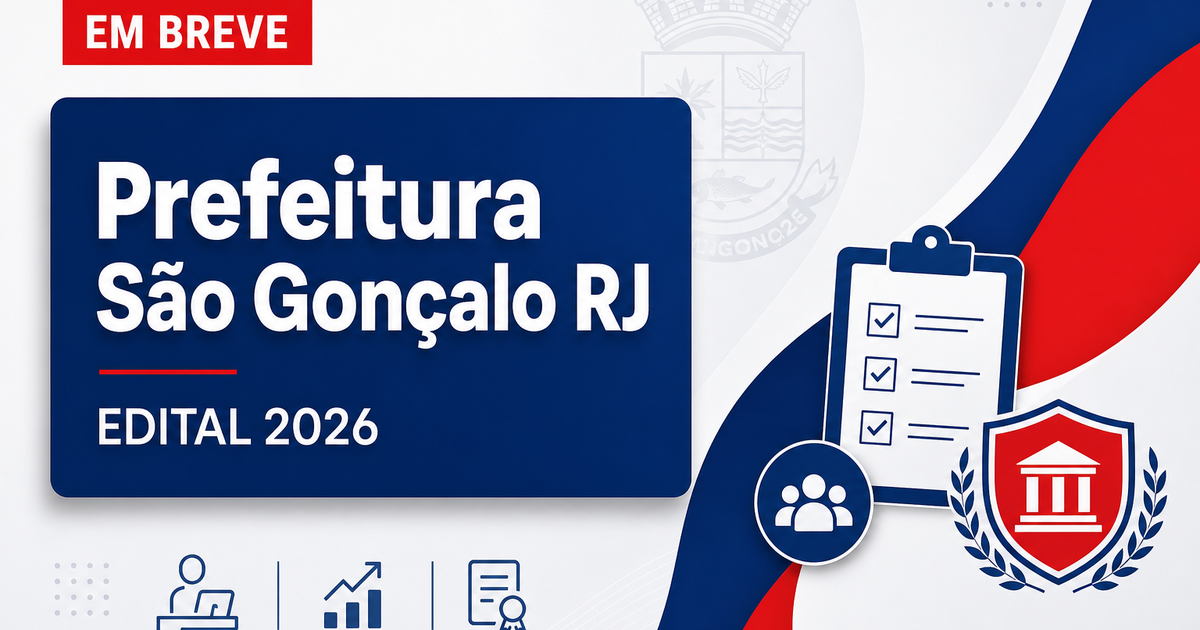 Concurso São Gonçalo RJ tem prazo de inscrição previsto; veja! - Prefeitura de São Gonçalo
