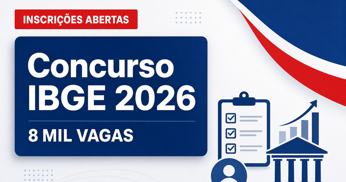 Concurso IBGE: último dia para mais de 8 mil vagas de nível médio - IBGE: último diara mais de 8 mil vagas de nível médio