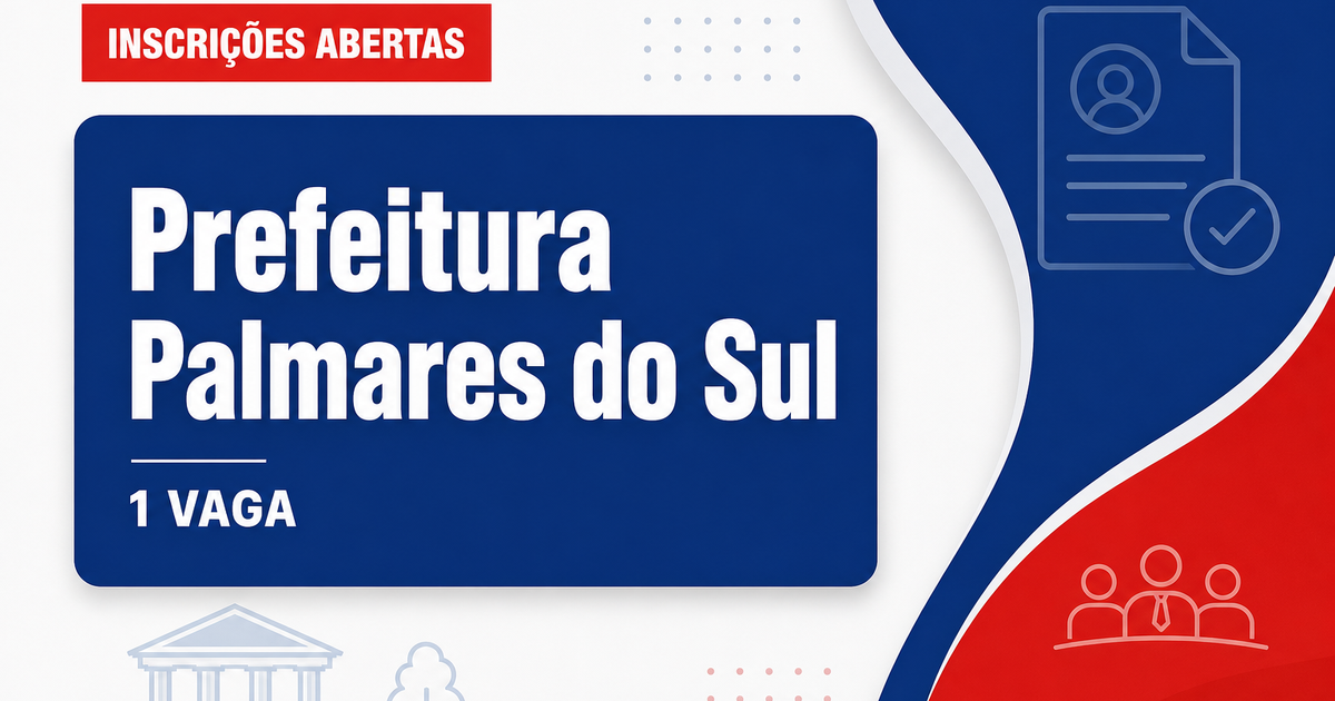 Prefeitura de Palmares do Sul RS abre processo seletivo com 1 vaga para engenheiro civil - Prefeitura de Palmares do Sul