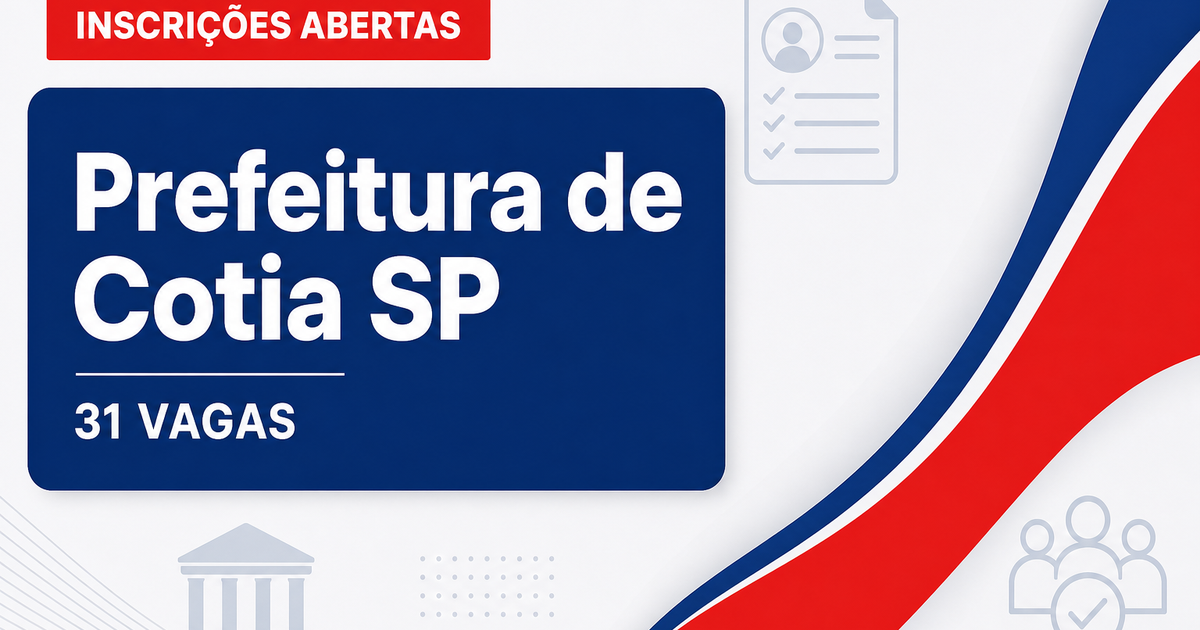 Prefeitura de Cotia SP abre processo seletivo para Educação Física com 31 vagas - Prefeitura de Cotia
