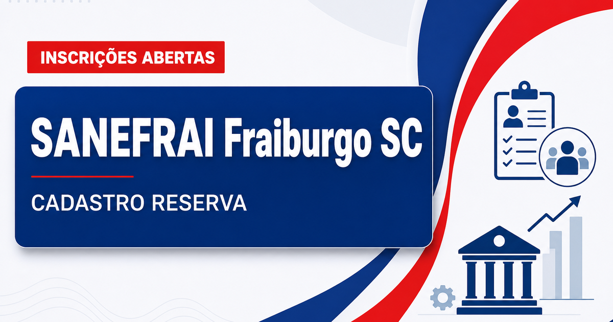 Concurso SANEFRAI Fraiburgo SC abre cadastro reserva para agente de serviços gerais - SANEFRAI