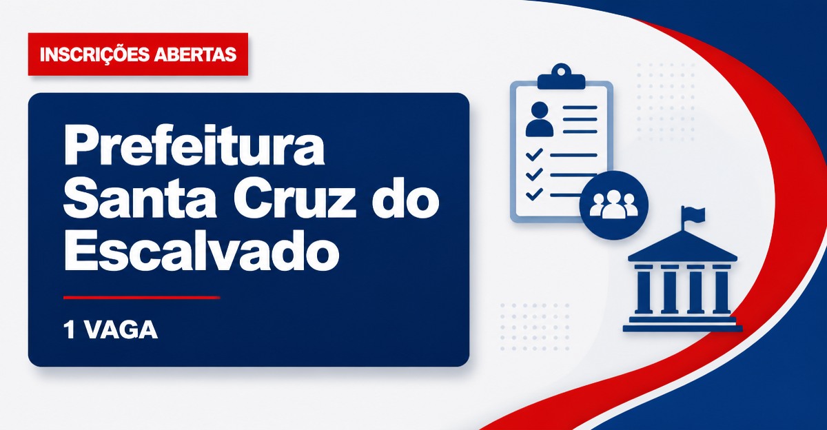 Prefeitura de Santa Cruz do Escalvado: Prefeitura de Santa Cruz do Escalvado - MG abre vaga para Enfermeiro Responsável  - Prefeitura de Santa Cruz do Escalvado