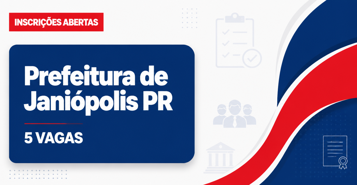 Prefeitura de Janiópolis: Prefeitura de Janiópolis - PR abre concurso público com salários de até R$ 4,3 mil - Prefeitura de Janiópolis