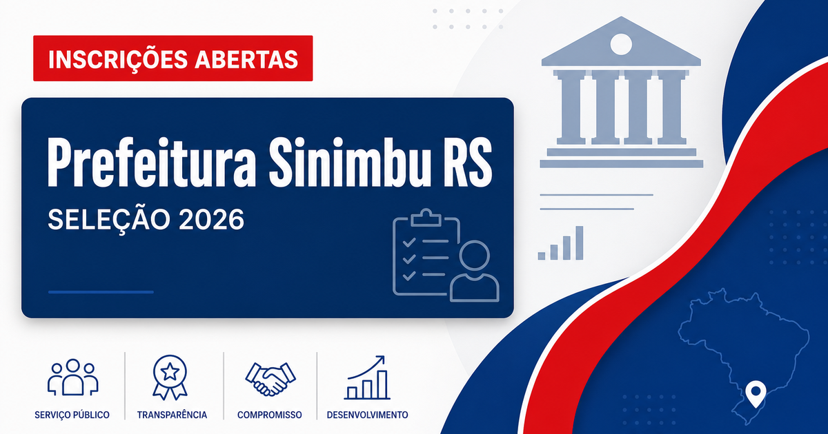 Prefeitura de Sinimbu - RS abre seleção para professor de educação física - Prefeitura de Sinimbu