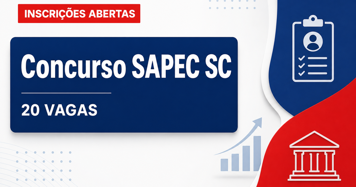 SAPEC - SC abre concurso com 20 vagas para Analista Técnico Administrativo II - SAPEC