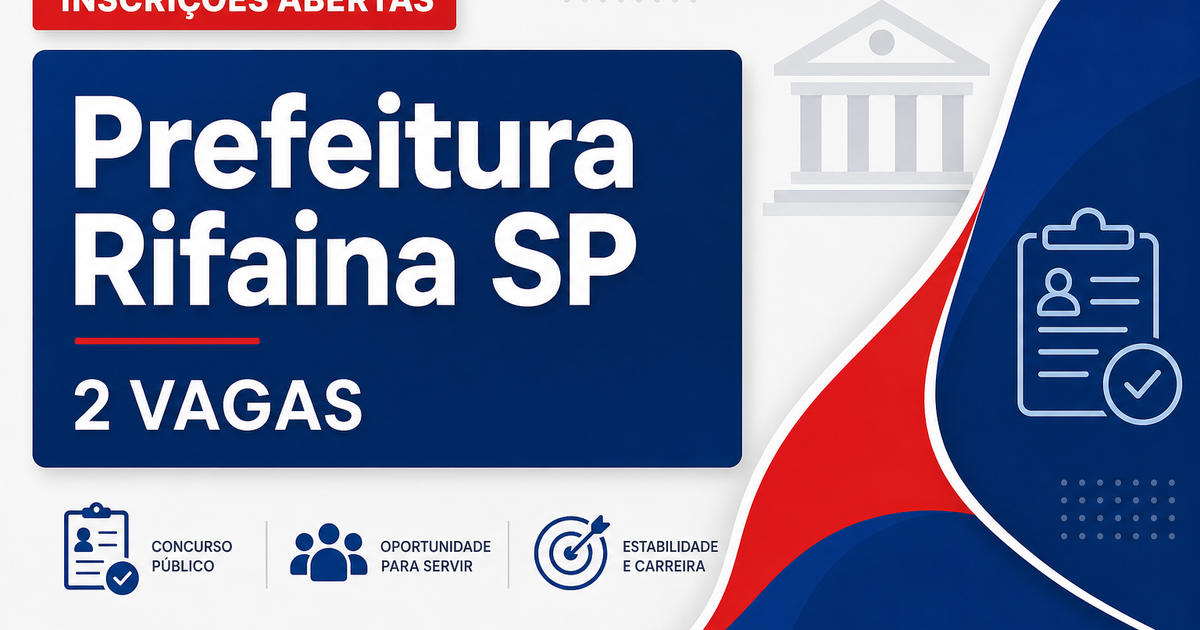 Concurso Prefeitura de Rifaina SP: 2 vagas para professor AEE abertas - Prefeitura de Rifaina