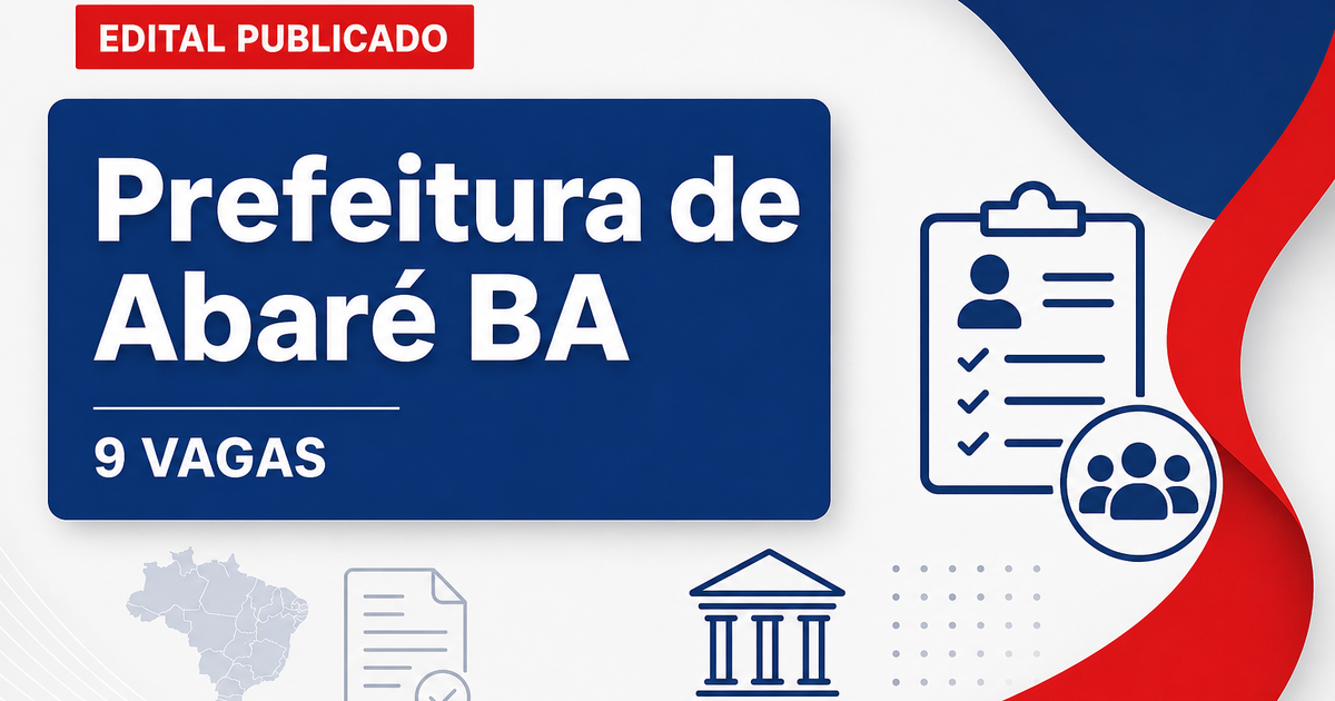 Concurso Prefeitura de Abaré BA: 9 vagas para agente comunitário de saúde - Prefeitura de Abaré