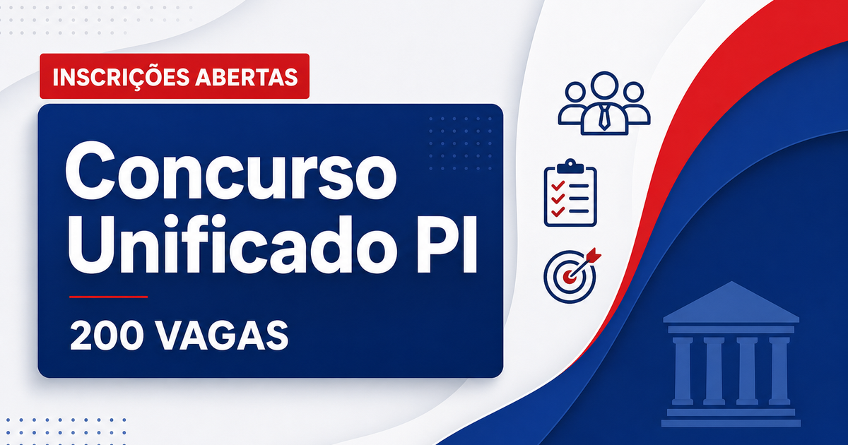Concurso Unificado do Piauí abre inscrições para 200 vagas em nove órgãos - Diversos órgãos