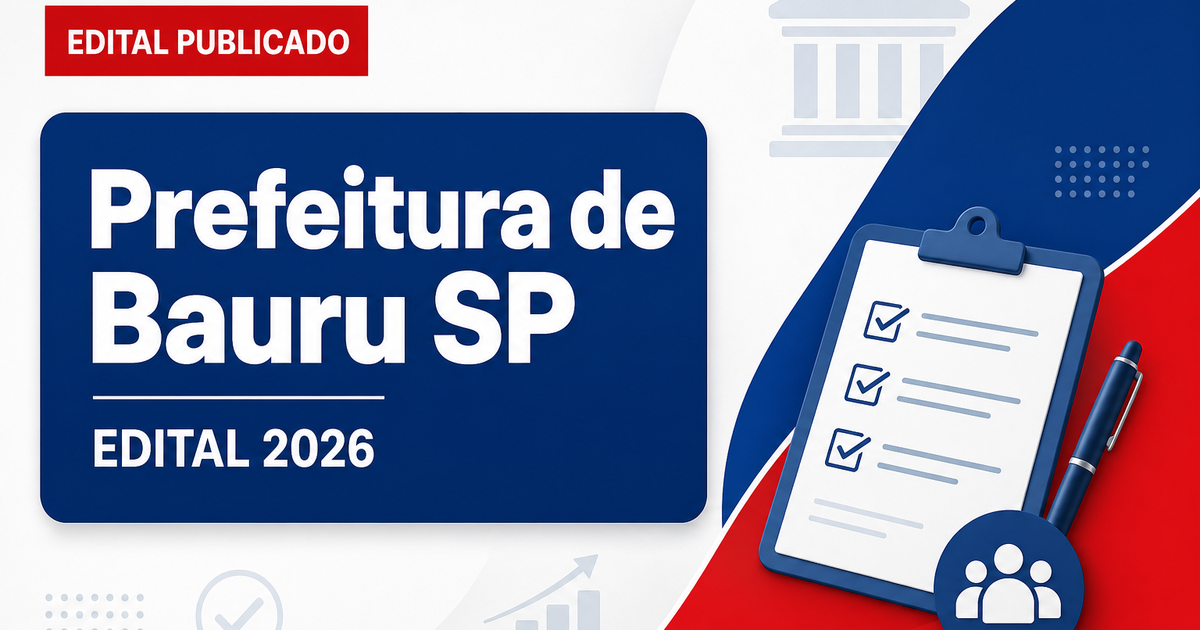 Prefeitura de Bauru - SP abre concursos com vagas para merendeira, médico e professor de arte - Prefeitura de Bauru
