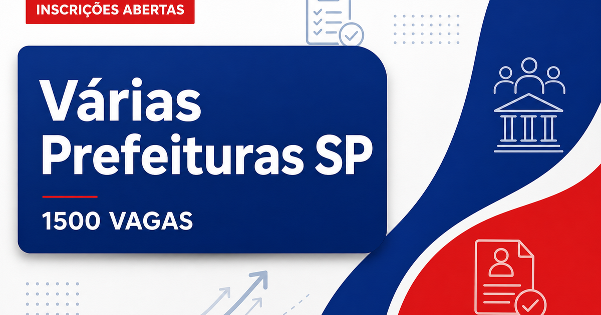 Brotas, Guarulhos, São Carlos e mais cidades: veja concursos em SP com quase 1,5 mil vagas abertas - Vários órgãos