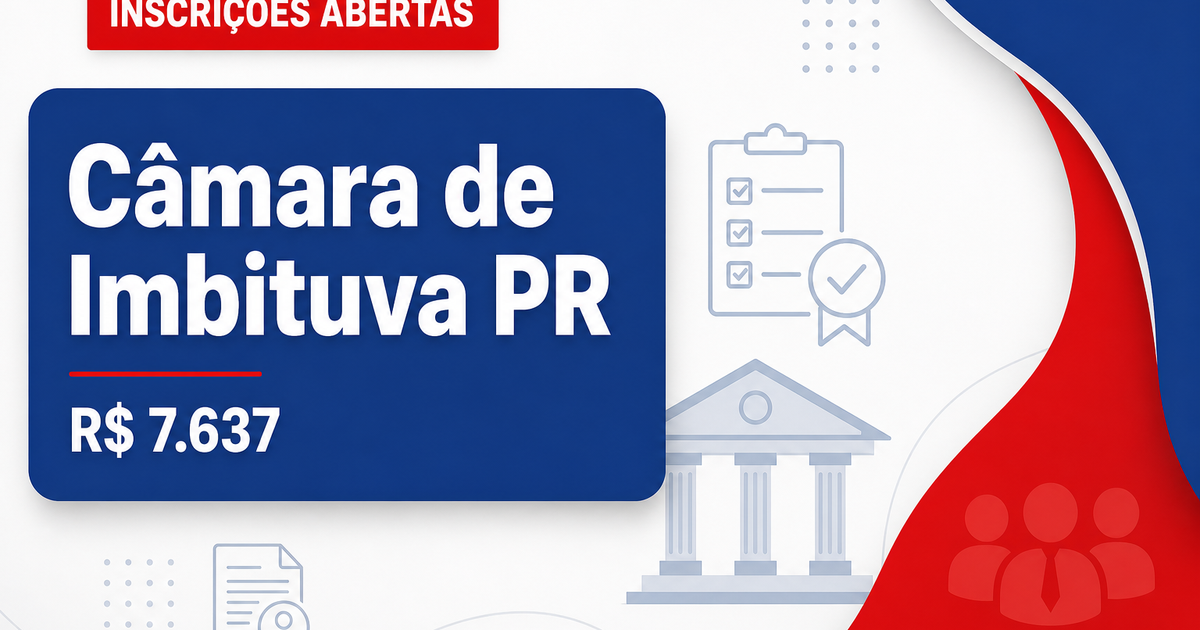 Câmara de Imbituva - PR abre seleção com remunerações de até R$ 7.637,00 - Câmara de Imbituva