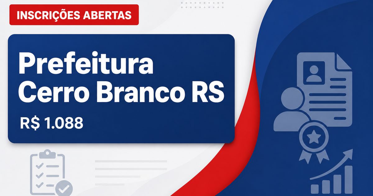 Prefeitura de Cerro Branco: Prefeitura de Cerro Branco - RS abre processo seletivo para Auxiliar em Saúde Bucal - Prefeitura de Cerro Branco