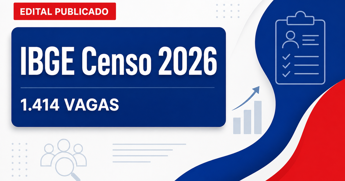 IBGE - Instituto Brasileiro de Geografia e Estatística: IBGE disponibiliza 1.414 vagas para Agente e Analista Censitário - IBGE - Instituto Brasileiro de Geografia e Estatística: IBGE disponibiliza 1.414