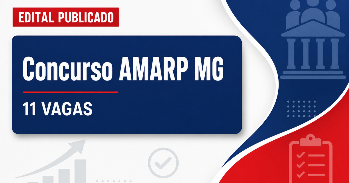 Concurso AMARP MG abre 11 vagas em cargos operacionais de nível fundamental - AMARP