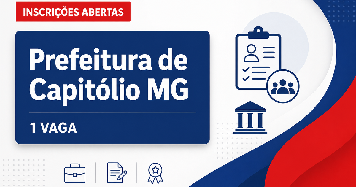 Prefeitura de Capitólio MG abre processo seletivo para técnico eletricista com 1 vaga - Prefeitura de Capitólio