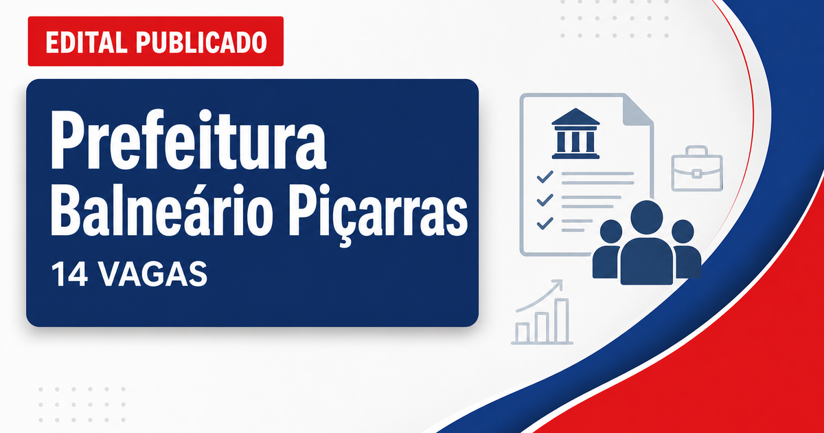 Concurso Prefeitura de Balneário Piçarras SC: 14 vagas para guarda municipal - Prefeitura de Balneário Piçarras