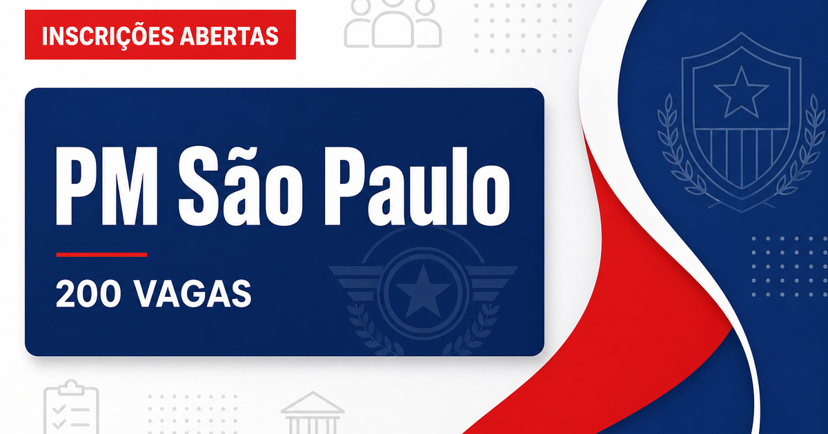 Concurso da PM SP: últimas horas de inscrição para 200 vagas de aluno-oficial - Polícia Militar de São Paulo