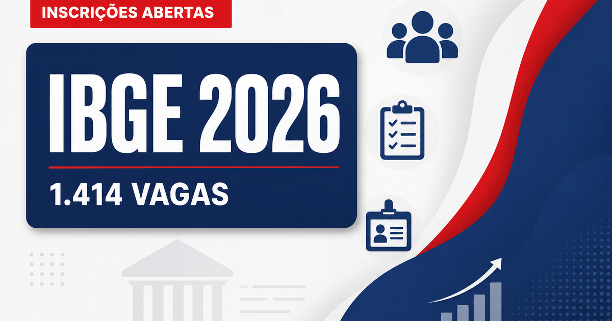 Processo seletivo do IBGE encerra inscrições para 1.414 vagas nesta quarta-feira - Processo seletivo do IBGE encerra inscriçõesra 1.414 vagas nesta quarta-feira