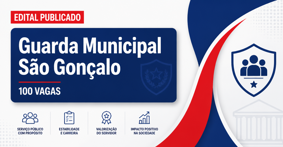 Concurso Guarda de São Gonçalo RJ terá novo edital com 100 vagas - Guarda Municipal de São Gonçalo