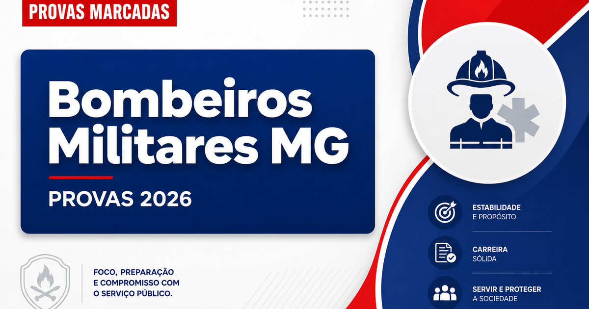 Concurso Bombeiros MG: veja orientações para as provas de oficial - Corpo de Bombeiros Militar de Minas Gerais