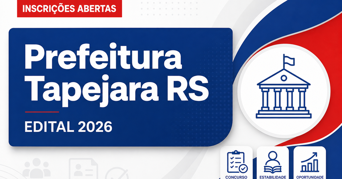 Prefeitura de Tapejara - RS abre processo seletivo para cadastro de reserva em diversos cargos - Prefeitura de Tapejara