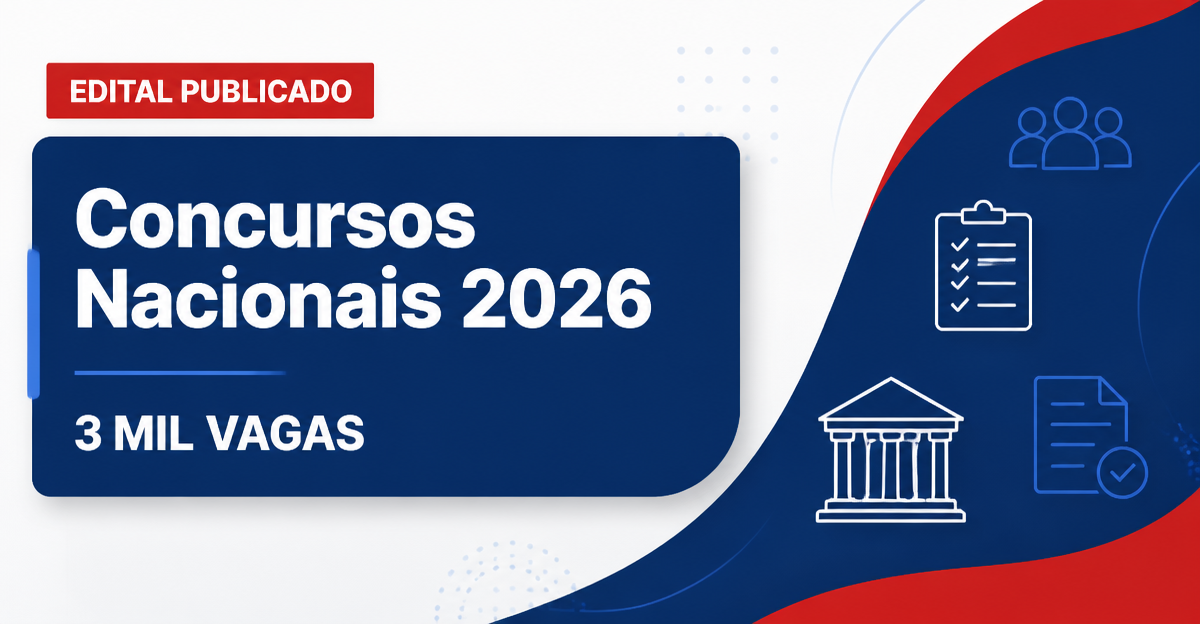 Quase 3 mil vagas: grandes editais publicados nesta semana que você deve ter no radar - Quase 3 mil vagas: grandes editais publicados nesta semana que você deve ter no