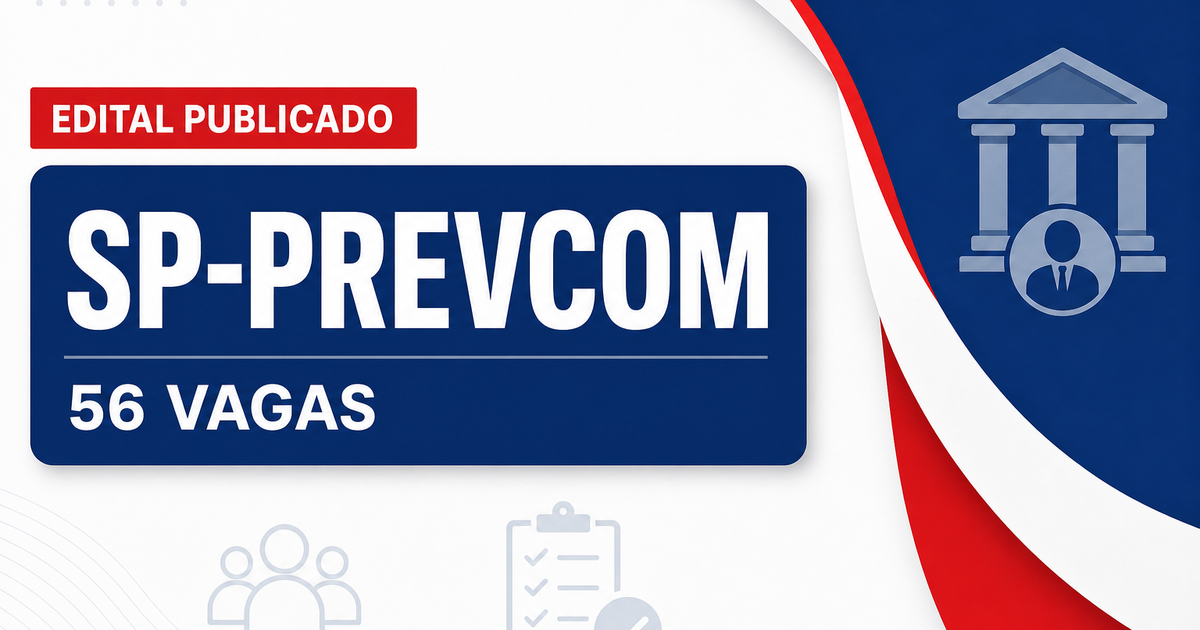 SP-PREVCOM abre concurso com 56 vagas e retificação publicada - SP-PREVCOM