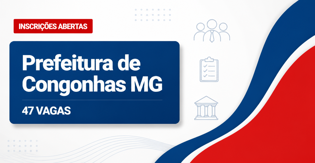 Prefeitura de Congonhas: Prefeitura de Congonhas - MG abre processos seletivos com salários de até R$ 24.678,79 - Prefeitura de Congonhas