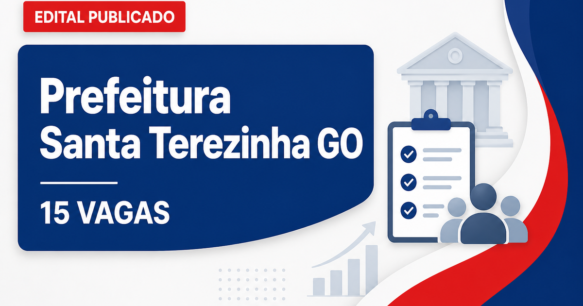 Prefeitura de Santa Terezinha de Goiás abre processo seletivo com 15 vagas na Saúde - Prefeitura de Santa Terezinha de Goiás