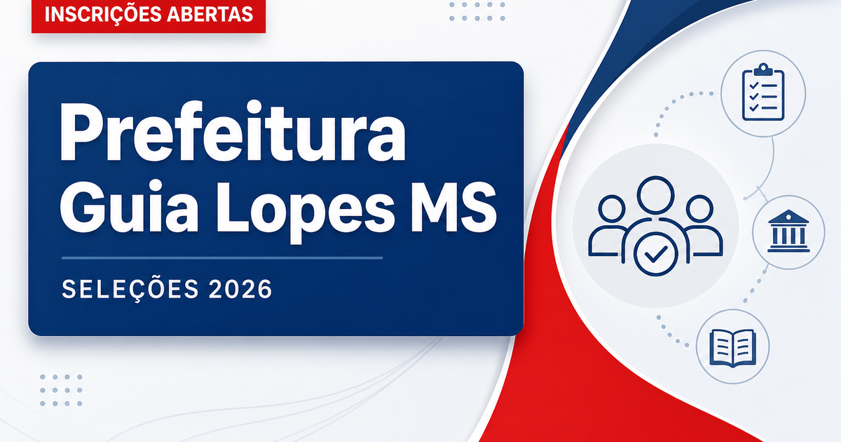 Prefeitura de Guia Lopes da Laguna - MS abre seleções para Operador de Máquinas Pesadas, Tratorista e Assistente Social - Prefeitura de Guia Lopes da Laguna