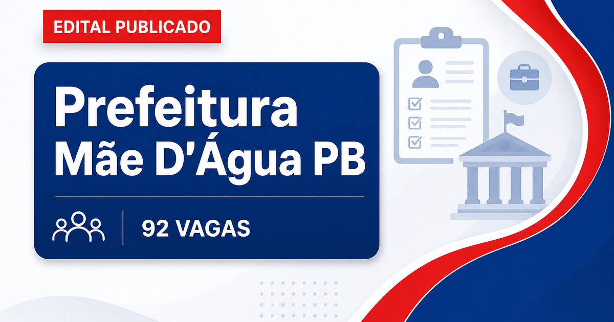Prefeitura de Mãe D'Água: Prefeitura de Mãe D'Água - PB retifica edital de concurso público - Prefeitura de Mãe D'Água