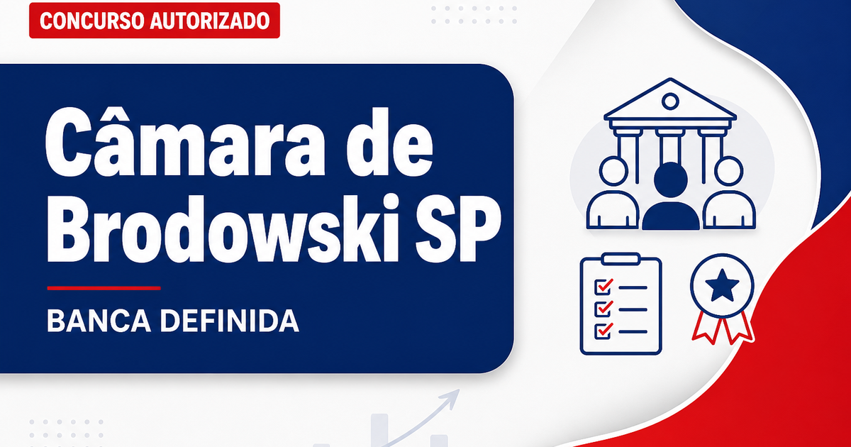 Concurso Câmara de Brodowski SP: definida banca para cargos de níveis médio e superior - Câmara Municipal de Brodowski