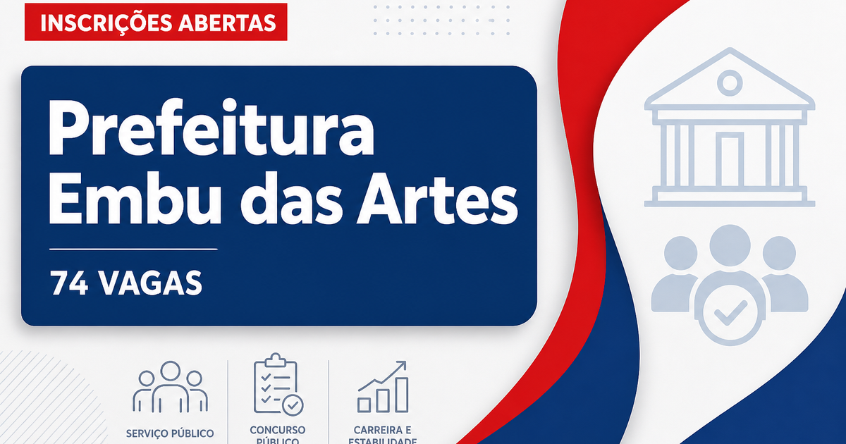 Prefeitura de Embu das Artes: Prefeitura de Embu das Artes - SP abre concurso público com vagas na educação - Prefeitura de Embu das Artes