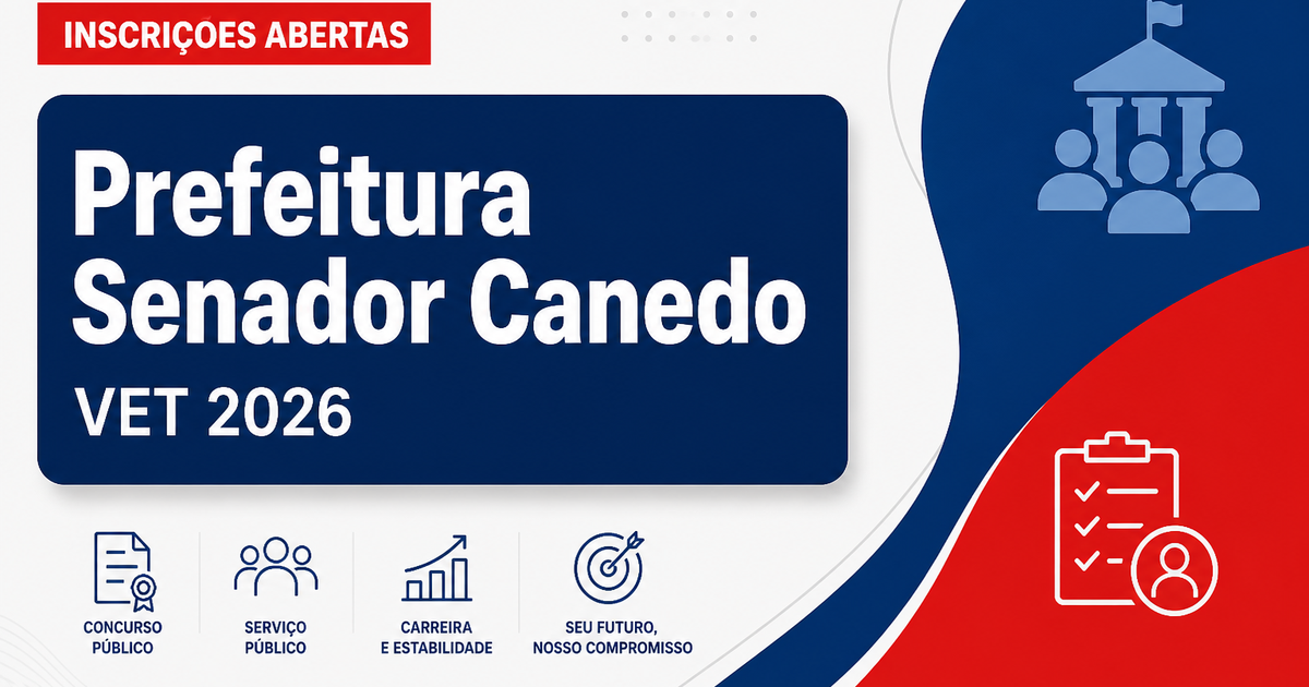 Prefeitura de Senador Canedo - GO abre seleção com vagas para médicos veterinários - Prefeitura de Senador Canedo
