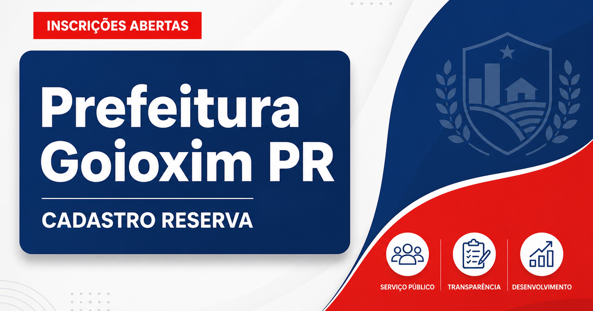 Prefeitura de Goioxim PR abre processo seletivo na Saúde com cadastro reserva - Prefeitura de Goioxim