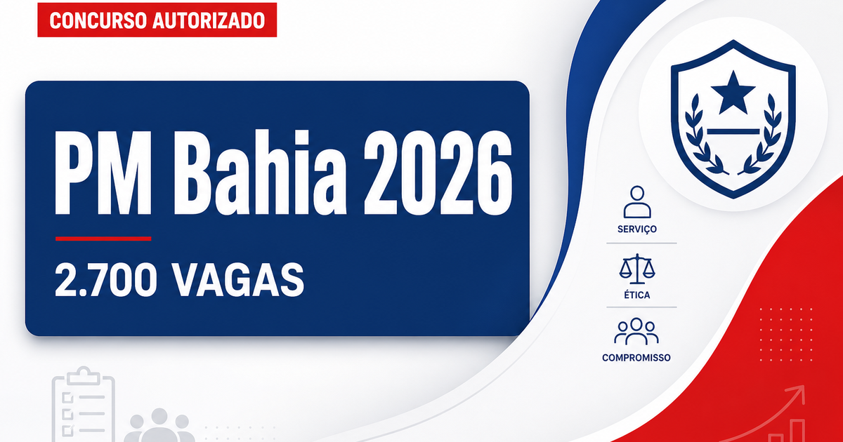 Concurso PM BA: iniciado processo de escolha da banca para 2.700 vagas, confirma comandante - Polícia Militar do Estado da Bahia