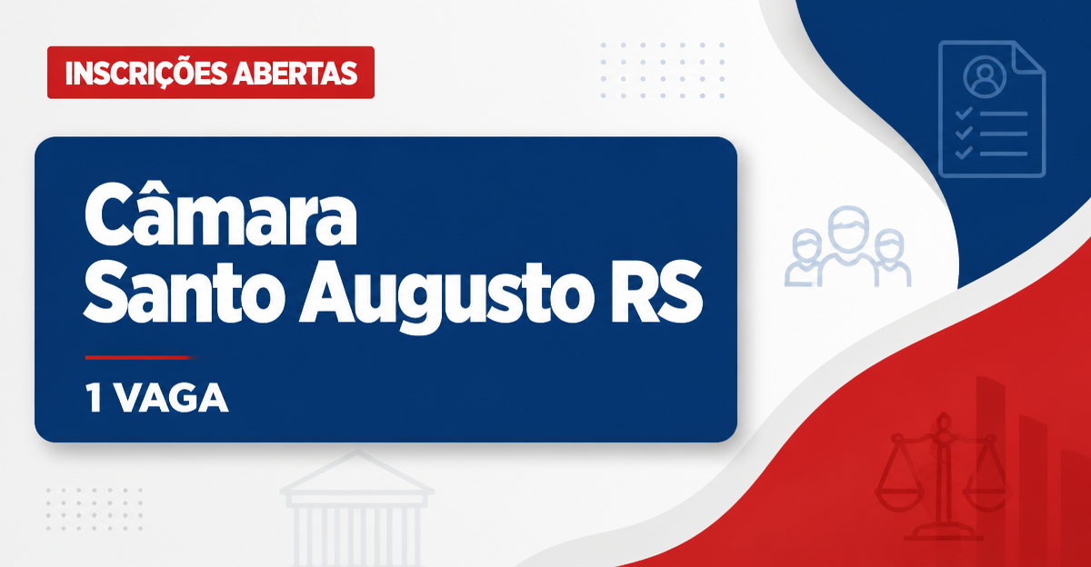 Câmara Municipal de Santo Augusto RS abre processo seletivo para 1 vaga de técnico em contabilidade - Câmara Municipal de Santo Augusto