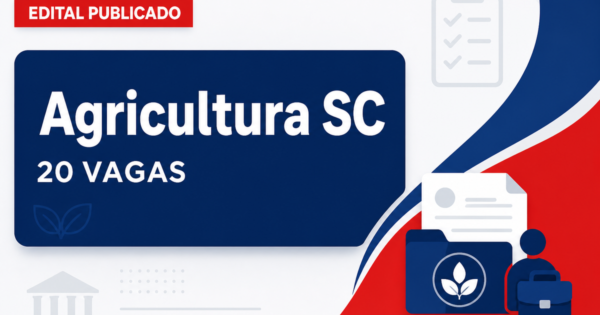 Secretaria da Agricultura SC retifica concurso com 20 vagas para analista técnico - Secretaria de Estado da Agricultura e Pecuária de Santa Catarina