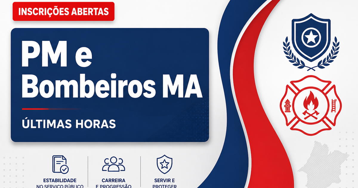 Concursos PM e Bombeiros MA têm últimas horas de inscrição - Polícia Militar do Maranhão e Corpo de Bombeiros Militar do Maranhão
