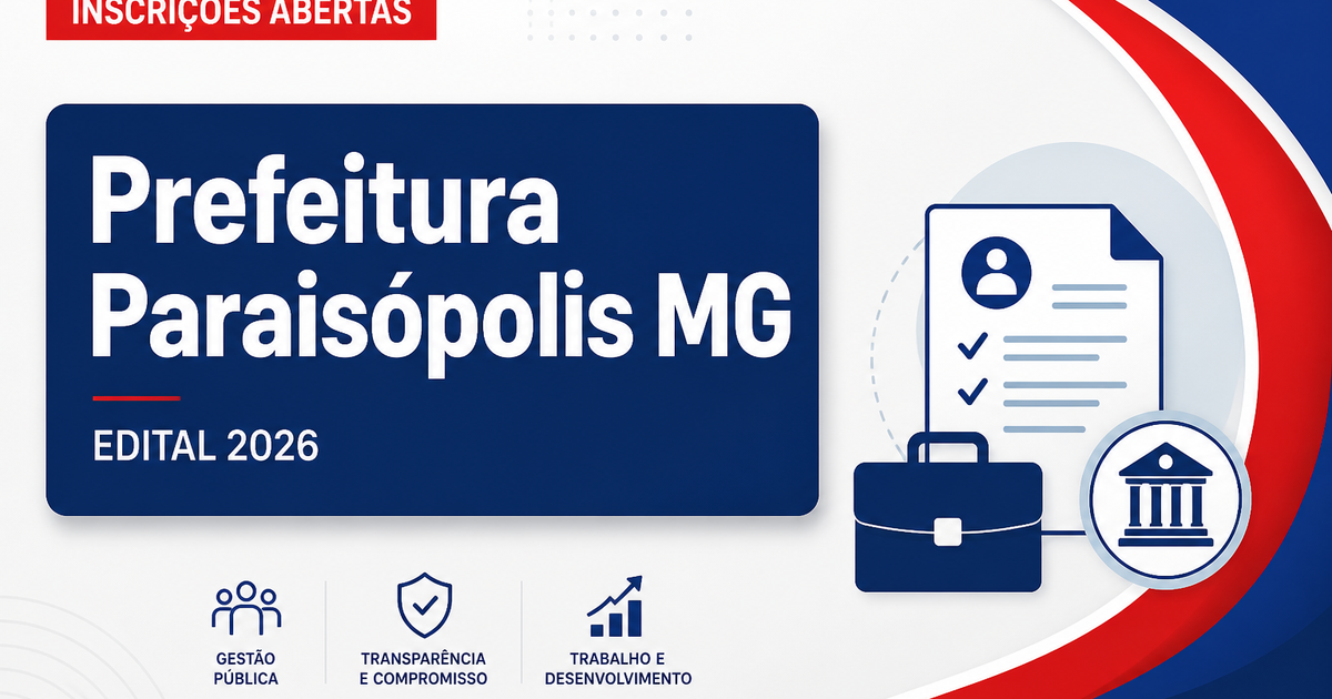 Prefeitura de Paraisópolis - MG abre vagas para professores de Educação Física - Prefeitura de Paraisópolis
